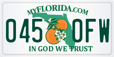 FL license plate 0450FW