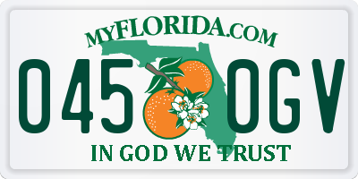 FL license plate 0450GV