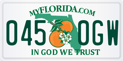 FL license plate 0450GW