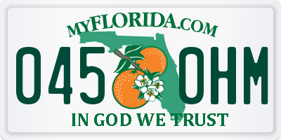 FL license plate 0450HM