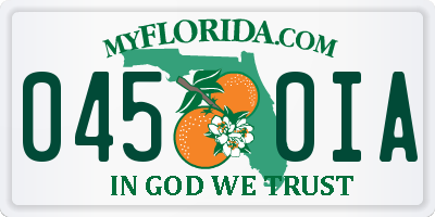 FL license plate 0450IA