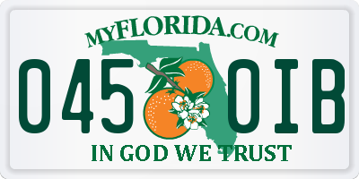 FL license plate 0450IB