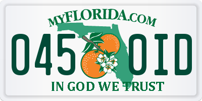 FL license plate 0450ID