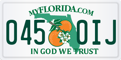 FL license plate 0450IJ
