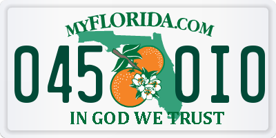 FL license plate 0450IO