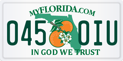 FL license plate 0450IU