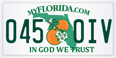 FL license plate 0450IV