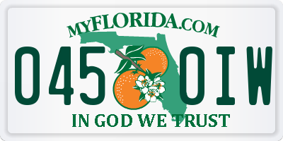 FL license plate 0450IW