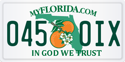 FL license plate 0450IX
