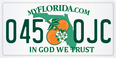 FL license plate 0450JC