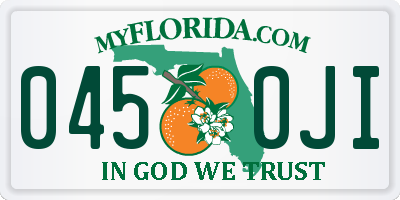 FL license plate 0450JI
