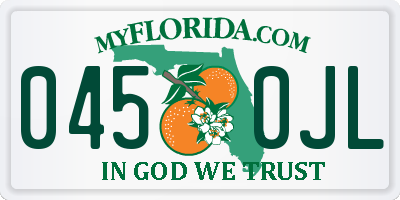 FL license plate 0450JL