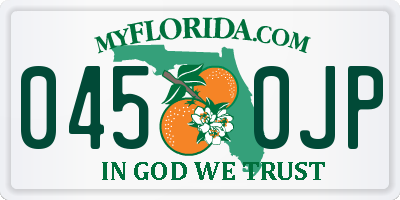 FL license plate 0450JP