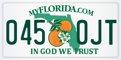 FL license plate 0450JT