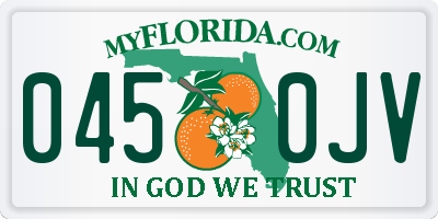 FL license plate 0450JV