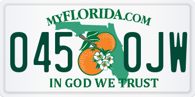 FL license plate 0450JW