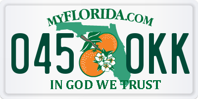 FL license plate 0450KK