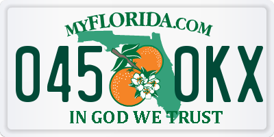 FL license plate 0450KX