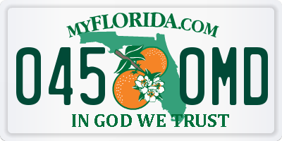 FL license plate 0450MD