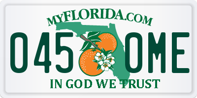 FL license plate 0450ME