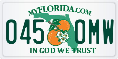 FL license plate 0450MW