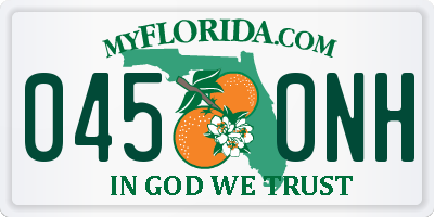FL license plate 0450NH