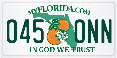 FL license plate 0450NN