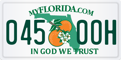 FL license plate 0450OH