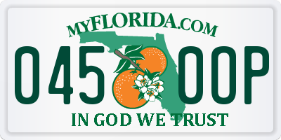 FL license plate 0450OP