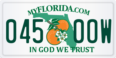 FL license plate 0450OW