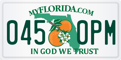 FL license plate 0450PM