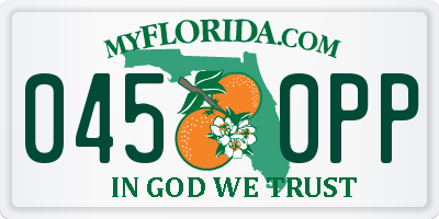 FL license plate 0450PP