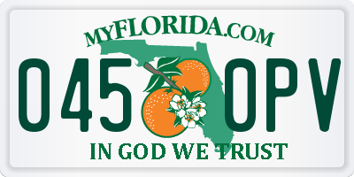 FL license plate 0450PV