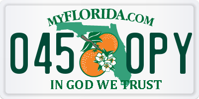 FL license plate 0450PY