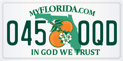 FL license plate 0450QD