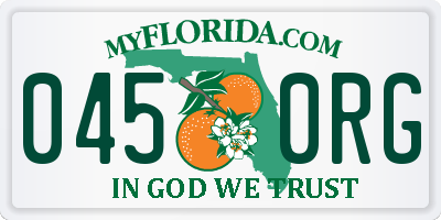 FL license plate 0450RG
