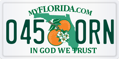FL license plate 0450RN