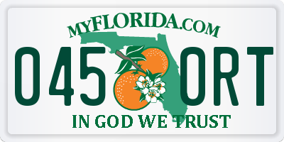 FL license plate 0450RT