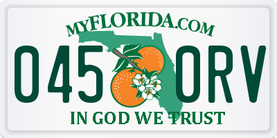 FL license plate 0450RV