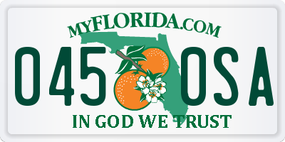 FL license plate 0450SA