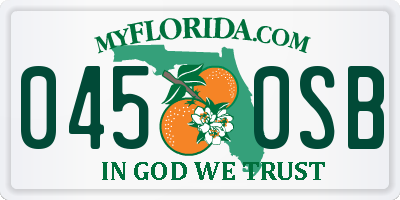 FL license plate 0450SB