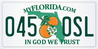 FL license plate 0450SL