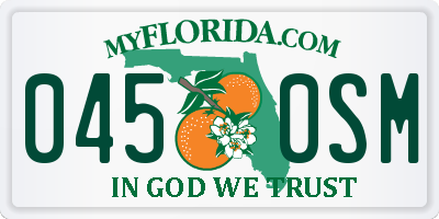 FL license plate 0450SM