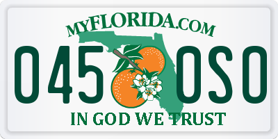 FL license plate 0450SO