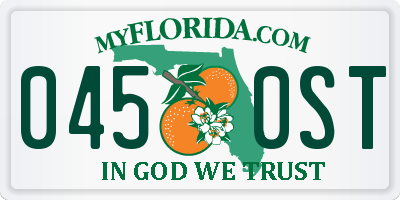 FL license plate 0450ST