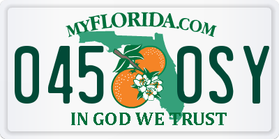 FL license plate 0450SY