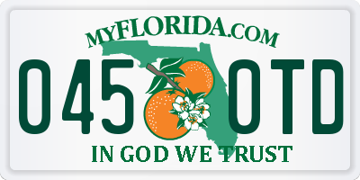 FL license plate 0450TD