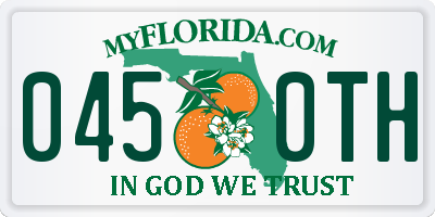 FL license plate 0450TH