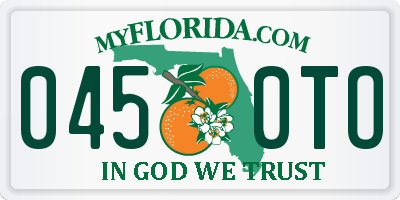 FL license plate 0450TO