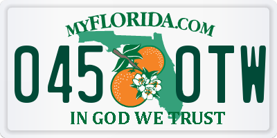 FL license plate 0450TW